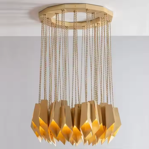 <span class=keywords><strong>Luce</strong></span> a sospensione lineare di <span class=keywords><strong>Design</strong></span> industriale moderno soggiorno sala da pranzo Hotel <span class=keywords><strong>luce</strong></span> a sospensione rettangolare lineare oro - Product Image 3