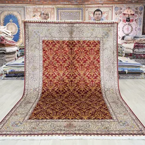 Karpet sutra murni buatan tangan warna India alami karpet Afghan Harga 183x274cm - Product Image 1