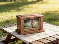 Urna de Madera para Mascotas Directo de Fábrica |   Lugar de Descanso Digno con Textura Natural para Mascotas Queridas, Ecológico y Biodegradable