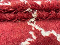 Tapis en laine noué à la main, rouge, géométrique, à poils longs, doux, antidérapant, antistatique, écologique, adapté aux animaux domestiques, pour salon