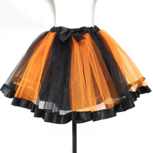 กระโปรงฟูฟ่องหลากสีสไตล์สดใสสำหรับปาร์ตี้เครื่องแต่งกายฮาโลวีนที่สะดุดตากระโปรงผ้าทูลสีตัดกันสำหรับแม่มด - Product Image 1