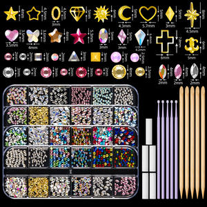 Kit Professionnel de <span class=keywords><strong>Strass</strong></span> <span class=keywords><strong>Dentaires</strong></span> Accessoires Diamant DIY Prothèses <span class=keywords><strong>Dentaires</strong></span> Faux Ongles Pierres Plates Couleurs Assorties Outils - Product Image 3