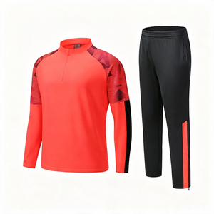 Survêtement unisexe, haut d'entraînement à demi-zip, veste à manches longues, 100% polyester, taille élastique, vêtements de sport d'extérieur automne-hiver - Product Image 4