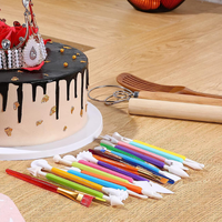 9 outils de sculpture en plastique pour fondant, outils de décoration de gâteaux, outils de modelage de poterie pour la sculpture de fleurs sur gâteaux