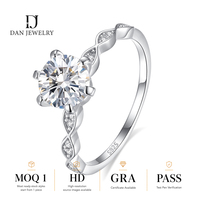 Bague de Mariage Ronde en Moissanite Plaqué Rhodium Argent Sterling Pureté VVS Certifiée GRA Bijoux Personnalisés Fabricant Grossiste