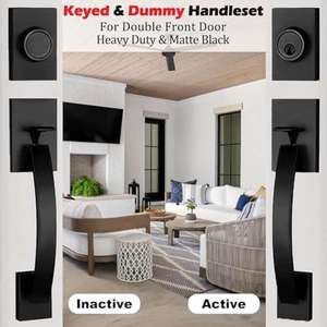 Paquete de 10 Manijas Modernas para <span class=keywords><strong>Puerta</strong></span> con Cerradura y Manija de Privacidad para Puertas Dobles de Dormitorio y Baño - Product Image 2