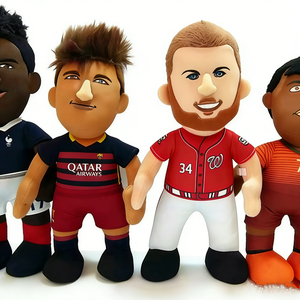 Juego personalizado de 4 muñecos de peluche de jugadores deportivos: Francia, Barcelona, MLB de Washington, Portugal CR7 fútbol - Product Image 3