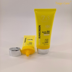 Tube vide super ovale souple de 35 mm de diamètre et 50 ml, avec bouchon à vis argenté, pour emballage de crème solaire Gluta UVA/UVA. - Product Image 4