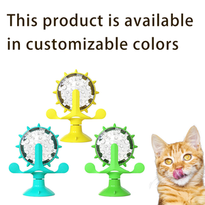 מזין איטי לחיות מחמד בצורת טחנת רוח חדשה לשנת 2025 - מתקן אוכל אינטראקטיבי עם גלגל מסתובב לכלבים וחתולים - Product Image 2