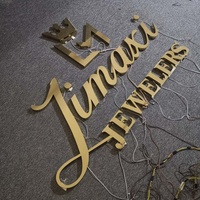 Lettres rétroéclairées jaunes pour décoration intérieure, lettres en acier inoxydable LED, lettres rétroéclairées dorées pour enseigne de magasin, enseigne commerciale LED personnalisée