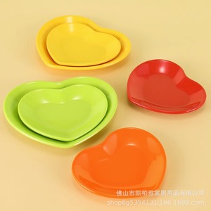 <b>Melamine</b> creative <b>plates</b>, heart-shaped <b>plates</b>, fruit and dessert <b>plates</b>, plastic heart-shaped cake <b>plates</b>, irregularly shaped - Product Image 3