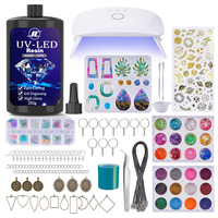 Kit de construction avec acrylique ultra-transparent et lampe UV améliorée, accessoires en acrylique pour porte-clés
