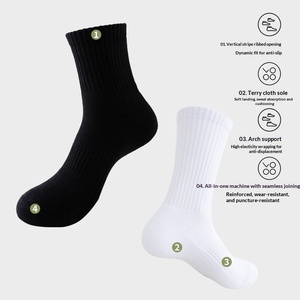 Calzini Sportivi da <span class=keywords><strong>Uomo</strong></span> Anti-Odore 7A Antibatterici con Suola Spessa in Spugna, Colore Bianco, Cotone Pettinato Senza Cuciture - Product Image 4