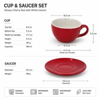 Ensemble de tasses et soucoupes à expresso en céramique de couleur personnalisée en gros, fabrication OEM directe d'usine pour hôtel, restaurant, café