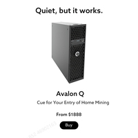 Machine de minage SHA256 à haute performance et à faible prix, Avalon Q 1674W, silencieuse, pour la maison, économe en énergie