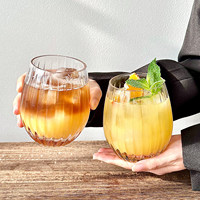 Vertikale Eiförmige Glas-Tasse im Ins-Stil Hochästhetische Latte-Kaffeetasse Großvolumige Saft-Trinktasse für Zuhause und Café