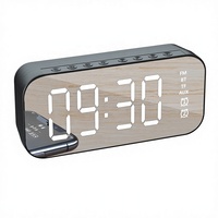 Jam Alarm Cermin Pintar Nirkabel 5.0 Multi-fungsi Speaker Kabinet Plastik Stereo Portabel Baterai 1000-2000mAh Output 5W