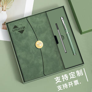 ชุดของขวัญสมุดโน้ต A5 ปกหนัง PU พรีเมียม พับสามตอน สำหรับธุรกิจ/สำนักงาน ปรับแต่งได้ พิมพ์ดิจิทัล กระดาษดาหลิน เย็บด้าย - Product Image 2