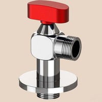 Robinet d'angle en laiton anti-explosion à corps épaissi, avec noyau de robinet à bille, grand débit, pour salle de bain et cuisine