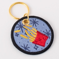 Porte-clés brodé en chenille avec mousqueton en alliage de zinc, écologique, logo couleur personnalisé, animaux, fruits, chien, panda, cadeaux promotionnels 3D