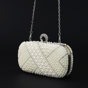Nouvelle pochette de soirée pour femme, ornée de strass géométriques et de perles, avec chaîne, idéale pour mariage et événements. - Product Image 4