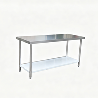 Table de travail en acier inoxydable pour hôtels, restaurants, cuisines commerciales, facile à nettoyer, dimensions personnalisables, garantie 1 an, non.