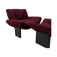 Fauteuil lounge Boucle avec ottoman, fauteuil d'appoint moderne en tissu doux, canapé de détente pour hall d'hôtel et salon