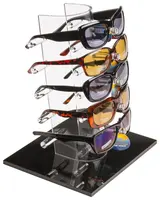 Fabrik Großhandel Acryl Sonnenbrillen Halter Rack Plexiglas Clear 5 Brillen Display Stand