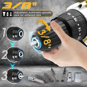 Set Trapano a Percussione e Avvitatore Elettrico Cordless 20V a Velocità Variabile, Diametro Massimo di Perforazione 30mm, Magazzino Locale USA - Product Image 6