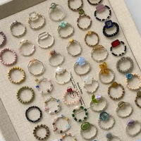 Milad High-End hand gefertigten Ring Künstlerische Mode Armbänder Perle Kristall Perlen Zeigefinger Stapel ring mit elastischer Schnur