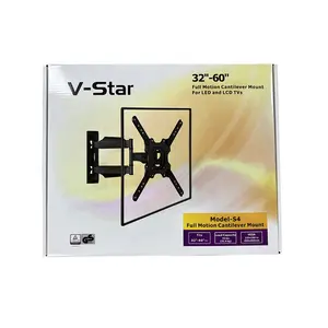 Support mural pour téléviseur Kaloc <span class=keywords><strong>Star</strong></span> X4 32"-55" à mouvement complet en acier laminé à froid noir, capacité de 70 lb - Product Image 1