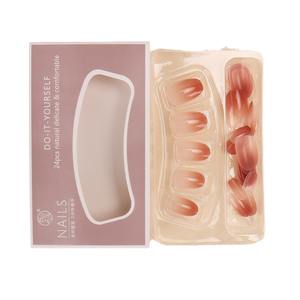 Faux ongles amande portables, courts et simples, dégradé rose pâle, pré-dessinés, style chic et irrésistible pour jeune fille - Product Image 5