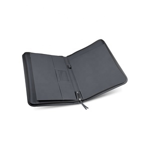 Tùy Chỉnh Logo Zippered Padfolio A4 Kinh Doanh Hội Nghị Tài Liệu Organizer Tập Tin Thư Mục <span class=keywords><strong>PU</strong></span> Da Danh Mục Đầu Tư - Product Image 5