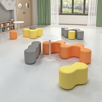 ZDH Kinder Buntes Dreieckiges PU-Leder-Sofa Modernes Design Sicher Umweltfreundlich Bequem für Wohnzimmer Schlafzimmer Schule Esszimmer