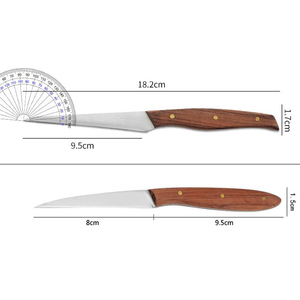 <span class=keywords><strong>Set</strong></span> di Coltelli per Intaglio Frutta Bochen, Utensili per Intaglio con Manico in Legno, Coltelli da Affettare per Attività all'Aperto - Product Image 4
