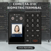 Terminal de Control de Asistencia Biométrico Comet FA-810 con Lector de Huellas Dactilares, Pantalla LCD TFT de 1.77 Pulgadas, Capacidad para 3000 Usuarios, Sistema Operativo Linux