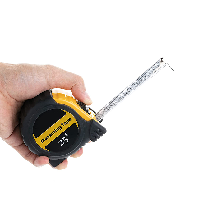 25 Foot Measuring Tape Measure- Easy to Read Both Side Dual Ruler, Retractable, Heavy Duty, Magnetic Hook, Metric, Inc