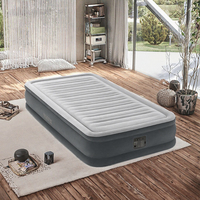 Lit d'air double couche pour une personne Huaju de luxe avec pompe intégrée, housse en velours imperméable pour le camping