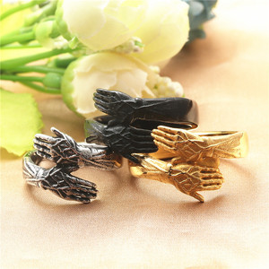 European American Style Titanium Steel Arched Hand <b>Ring</b> Men's Punk Geometric Animal Shape Double <b>Finger</b> <b>Ring</b> 212003 - Product Image 4
