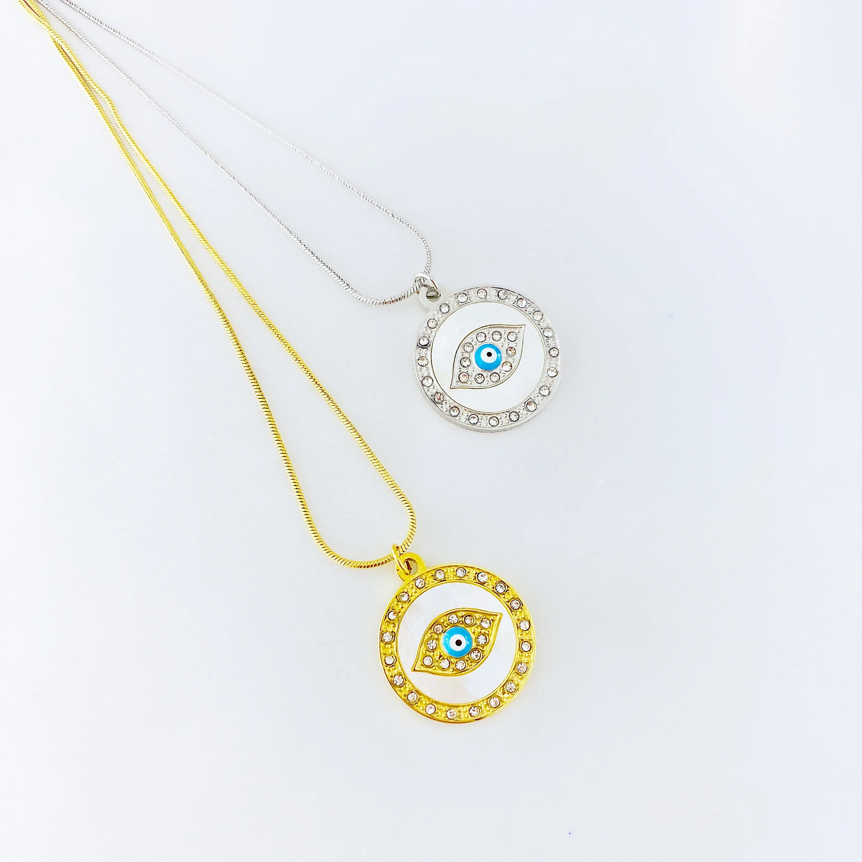 Пуэрто-Рико чистая титановая цепочка на заказ позолоченное ожерелье Шива глаз оболочки ювелирные изделия сделаны на Филиппинах