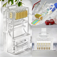 Connecteur RJ45 AOGE Cat6 pour câble Ethernet, prise modulaire PC, boîtier transparent, contacts en cuivre, IP20, rectangulaire