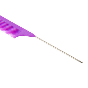 Juego de peines para el cabello morados, de plástico, de dientes anchos, para uso doméstico, para masaje y alisado, con punta y cepillo para cejas - Product Image 4