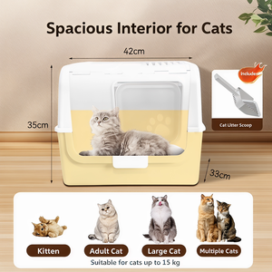 Lettiera per Gatti Extra-Large Completamente Chiusa con Ingresso Superiore e Porta Anteriore, Anti-Tracciamento, Facile da Pulire, Anti-Odore, Anti-Schizzi - Product Image 5
