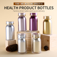 Capsule en plastique PS transparente créative de luxe, pilulier coloré en plastique pour vitamines, flacon à pilules vide avec doublure en PP