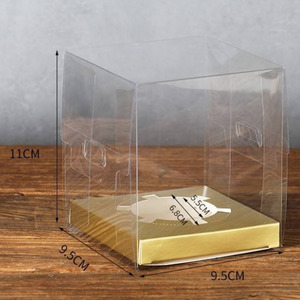 Boîte individuelle <span class=keywords><strong>transparente</strong></span> en plastique PET pour desserts, pâtisseries, cupcakes et muffins, avec support en papier intégré, idéale pour les fêtes - Product Image 3