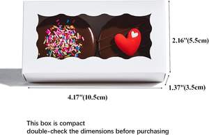 กล่องขนมขนาดเล็ก กล่องขนมสีขาวมีหน้าต่าง 4.17x2.16x1.37 นิ้ว เหมาะสำหรั<span class=keywords><strong>บ</strong></span>ใส่ช็อกโกแลต กล่องเ<span class=keywords><strong>บ</strong></span>เกอรี่ขนาดเล็ก กล่องใส่มาการอง - Product Image 2