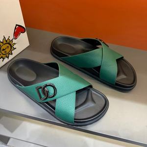 2026 New Trend Fashion Luxury Designer <b>Slippers</b> Sandals Flat Beach Sandals with Metal Belt Comfort Thick Designer <b>Man</b> <b>Slippers</b> - Product Image 1