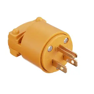 Good Quality Durable Heavy Duty Replacement Yellow Plug 3 Prong Male Electrical Outlet