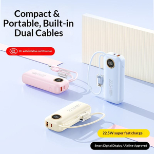 Productos Más Vendidos 2026 Mini Power Bank 10000mAh 22.5W Carga Rápida Cable Integrado Batería <span class=keywords><strong>de</strong></span> Respaldo Ligera para Emergencias - Product Image 4
