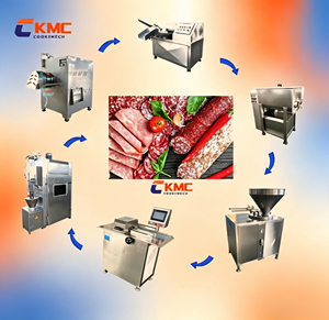 Línea de Producción Automática de Salchichas y <span class=keywords><strong>Hot</strong></span> Dogs de 300 kg/h, Equipo para Elaboración, Relleno, Cocción y Ahumado de Salchichas Frankfurt - Product Image 1